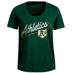 MLB Athletics Women's Bi-Blend Scoop Neck T-Shirt - S
