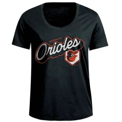 MLB Baltimore Orioles Women's Bi-Blend Scoop Neck T-Shirt - M