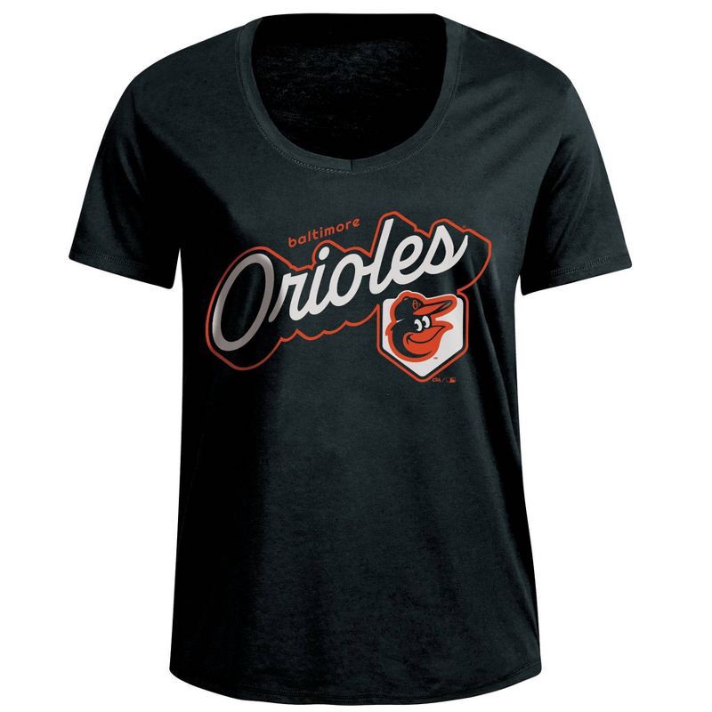 slide 1 of 3, MLB Baltimore Orioles Women's Bi-Blend Scoop Neck T-Shirt - XL, 1 ct
