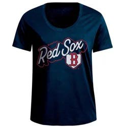 MLB Boston Red Sox Women's Bi-Blend Scoop Neck T-Shirt - M