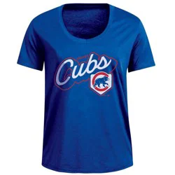 MLB Chicago Cubs Women's Bi-Blend Scoop Neck T-Shirt - L