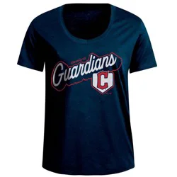 MLB Cleveland Guardians Women's Bi-Blend Scoop Neck T-Shirt - L