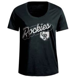 MLB Colorado Rockies Women's Bi-Blend Scoop Neck T-Shirt - S