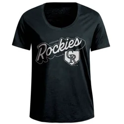 MLB Colorado Rockies Women's Bi-Blend Scoop Neck T-Shirt - XL