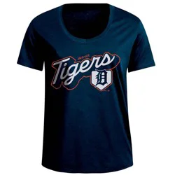 MLB Detroit Tigers Women's Bi-Blend Scoop Neck T-Shirt - L