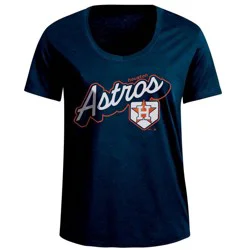 MLB Houston Astros Women's Bi-Blend Scoop Neck T-Shirt - M