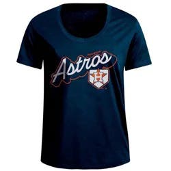 MLB Houston Astros Women's Bi-Blend Scoop Neck T-Shirt - XL