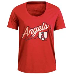 MLB Los Angeles Angels Women's Bi-Blend Scoop Neck T-Shirt - XL