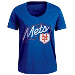 MLB New York Mets Women's Bi-Blend Scoop Neck T-Shirt - XL
