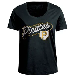 MLB Pittsburgh Pirates Women's Bi-Blend Scoop Neck T-Shirt - L