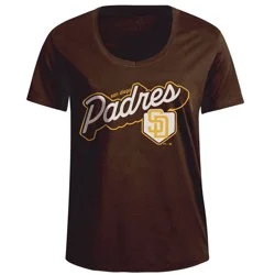 MLB San Diego Padres Women's Bi-Blend Scoop Neck T-Shirt - M