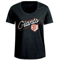 MLB San Francisco Giants Women's Bi-Blend Scoop Neck T-Shirt - S