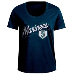 MLB Seattle Mariners Women's Bi-Blend Scoop Neck T-Shirt - L