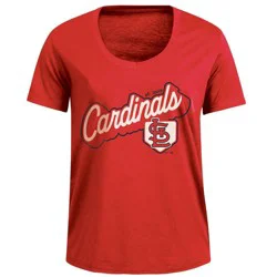 MLB St. Louis Cardinals Women's Bi-blend Scoop Neck T-Shirt - M