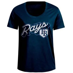 MLB Tampa Bay Rays Women's Bi-Blend Scoop Neck T-Shirt - M