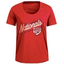 MLB Washington Nationals Women's Bi-Blend Scoop Neck T-Shirt - M