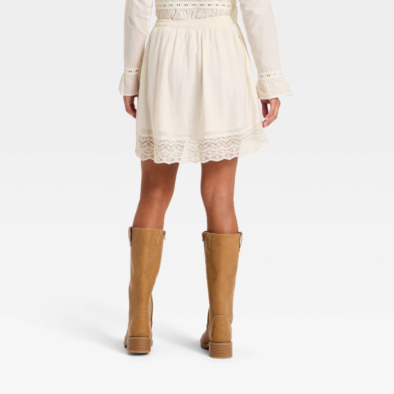 slide 2 of 3, Women's Lace Mini A-Line Skirt - Universal Thread™ Cream XL, 1 ct