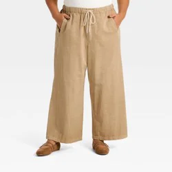 Women's High-Rise Regular Fit Ankle Pull-On Pants - Universal Thread™ Tan XXL