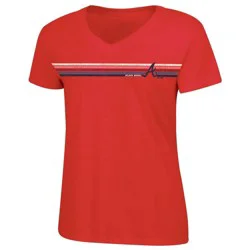 MLB Atlanta Braves Women's Bi-Blend V-Neck T-Shirt - L