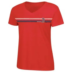 MLB Boston Red Sox Women's Bi-Blend V-Neck T-Shirt - S