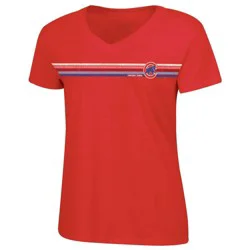 MLB Chicago Cubs Women's Bi-Blend V-Neck T-Shirt - L