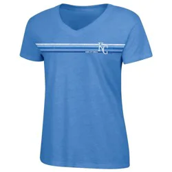 MLB Kansas City Royals Women's Bi-Blend V-Neck T-Shirt - XL