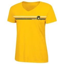 MLB Milwaukee Brewers Women's Bi-Blend V-Neck T-Shirt - M