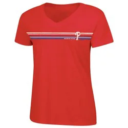 MLB Philadelphia Phillies Women's Bi-Blend V-Neck T-Shirt - XL