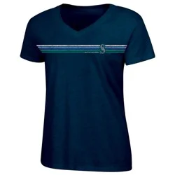 MLB Seattle Mariners Women's Bi-Blend V-Neck T-Shirt - L