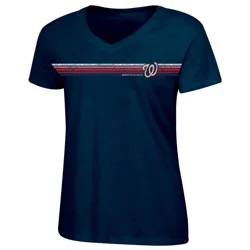 MLB Washington Nationals Women's Bi-Blend V-Neck T-Shirt - S