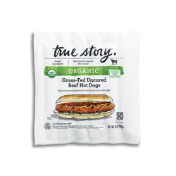 True Story Organic Grass Fed Beef Hot Dogs - 10oz/6ct