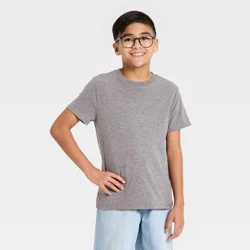 Boys' Short Sleeve Solid T-Shirt - Cat & Jack™ Heather Gray XS
