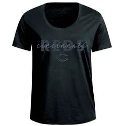 MLB Cincinnati Reds Women's Black Bi-Blend T-Shirt - M