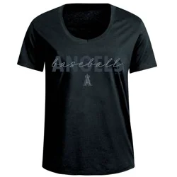 MLB Los Angeles Angels Women's Black Bi-Blend T-Shirt - M