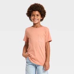 Boys' Short Sleeve Pocket T-Shirt - Cat & Jack™ Light Orange XS