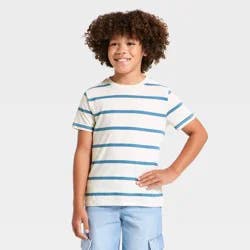 Boys' Short Sleeve Striped T-Shirt - Cat & Jack™ Cream S