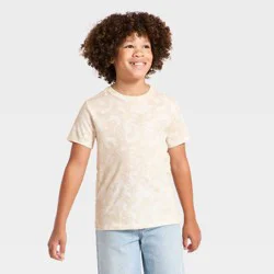 Boys' Short Sleeve Tie Dye Shirt - Cat & Jack™ Light Beige L