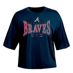 MLB Atlanta Braves Women's Fashion Fit Crop T-Shirt - L