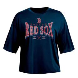 MLB Boston Red Sox Women's Fashion Fit Crop T-Shirt - XL