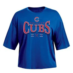 MLB Chicago Cubs Women's Fashion Fit Crop T-Shirt - L