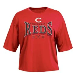 MLB Cincinnati Reds Women's Fashion Fit Crop T-Shirt - S