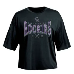 MLB Colorado Rockies Women's Fashion Fit Crop T-Shirt - S