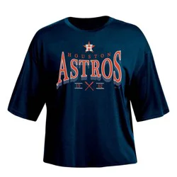 MLB Houston Astros Women's Fashion Fit Crop T-Shirt - L