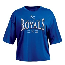 MLB Kansas City Royals Women's Fashion Fit Crop T-Shirt - L