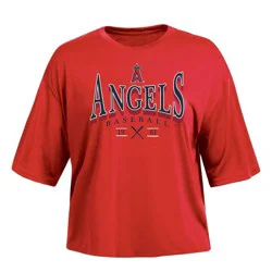 MLB Los Angeles Angels Women's Fashion Fit Crop T-Shirt - L
