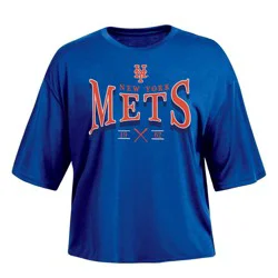 MLB New York Mets Women's Fashion Fit Crop T-Shirt - S