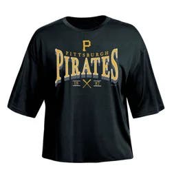 MLB Pittsburgh Pirates Women's Fashion Fit Crop T-Shirt - XL
