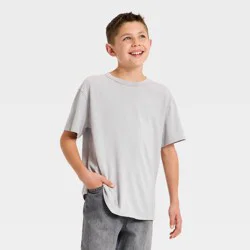 Boys' Oversized Short Sleeve T-Shirt - art class™ Gray M