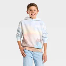 Boys' Scenic Print Oversized Hoodie Sweatshirt - art class™ Light Blue S