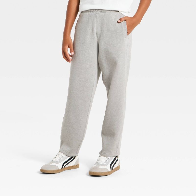 slide 1 of 3, Boys' Fleece Tapered Leg Pull-On Pants - art class™ Gray M, 1 ct